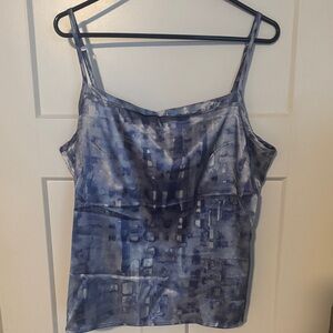 New York & Company Blue Abstract Camisole